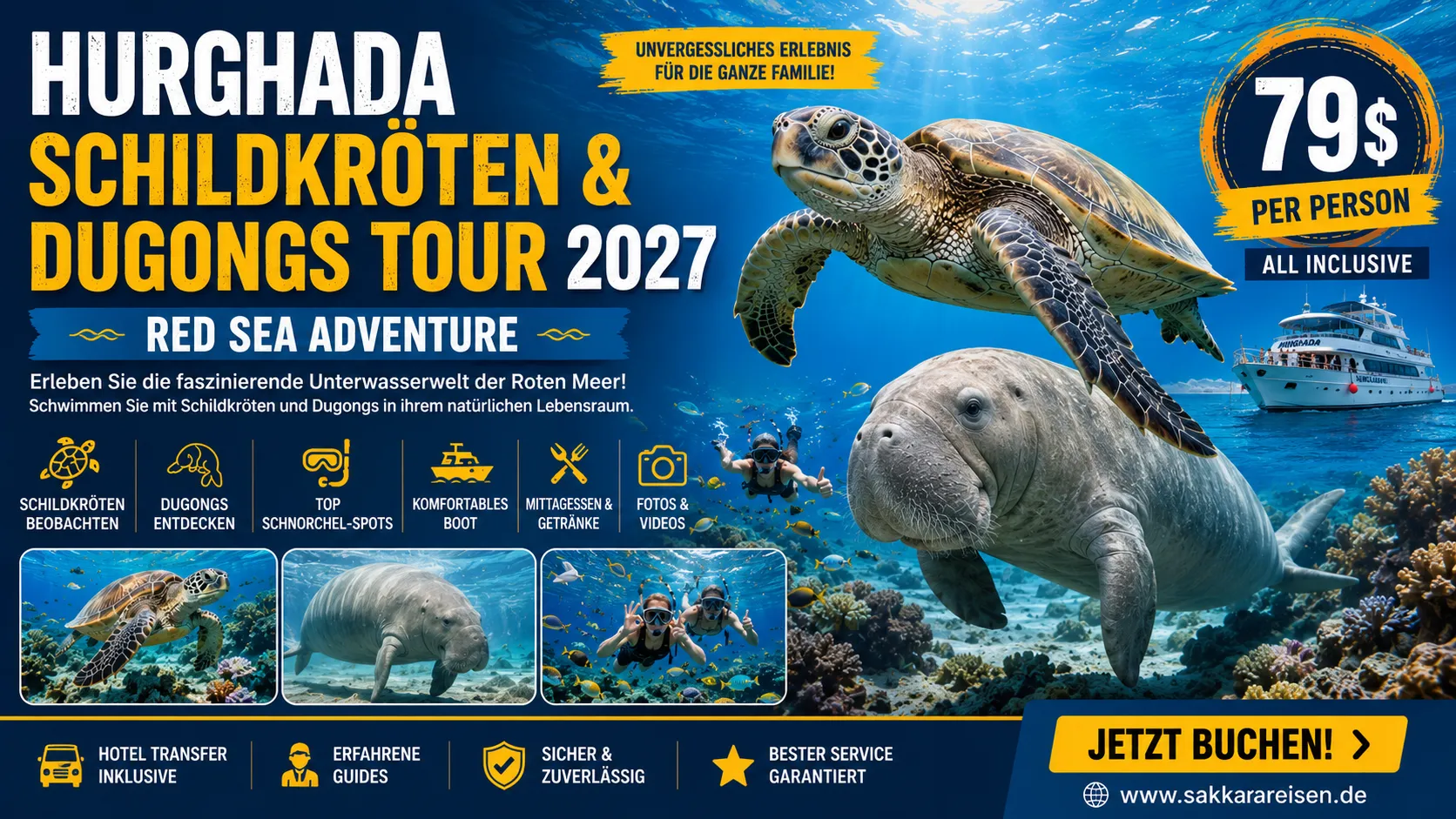Hurghada Schildkröten & Dugongs Tour 2027 | Red Sea Adventure Hurghada Schildkröten & Dugongs Tour 2027 | Red Sea Adventure