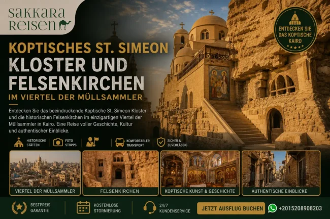 Koptisches St. Simeon Kloster und Felsenkirchen im Viertel der Müllsammler Koptisches St. Simeon Kloster und Felsenkirchen im Viertel der Müllsammler