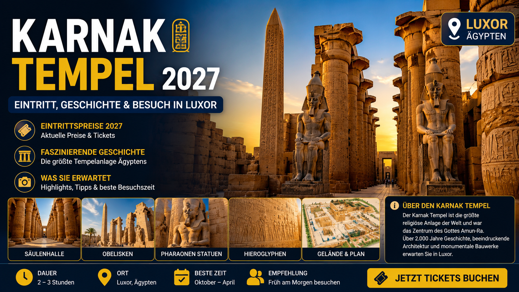 Karnak Tempel 2027 | Eintritt, Geschichte & Besuch in Luxor