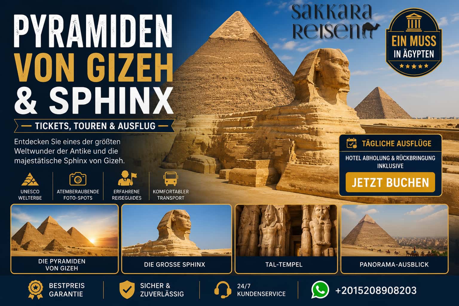 Pyramiden von Gizeh & Sphinx | Tickets, Touren & Ausflug