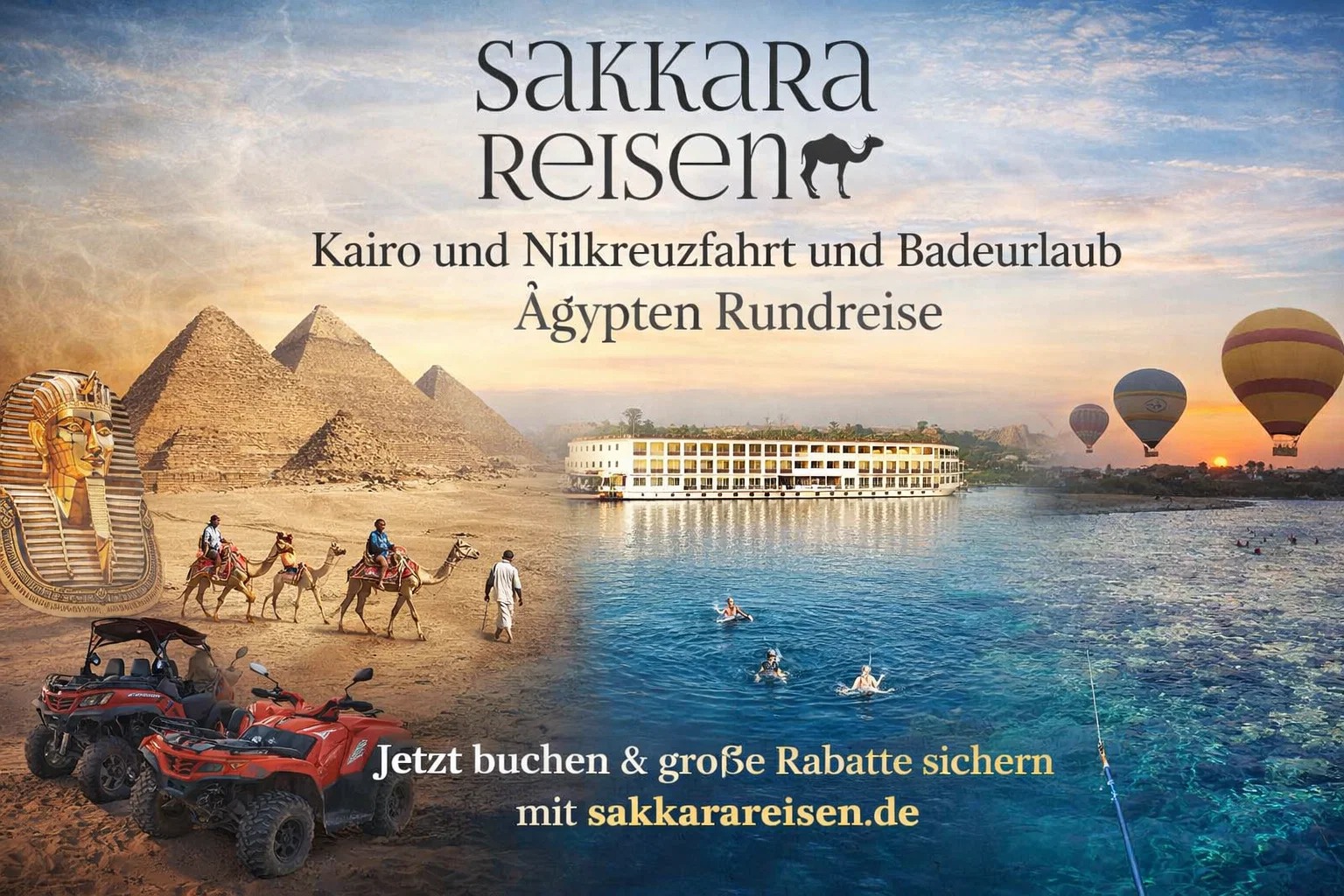 Kairo und Nilkreuzfahrt und Badeurlaub Ägypten Rundreise