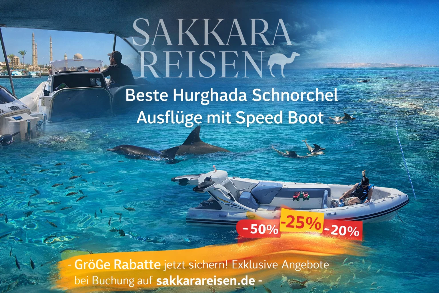 Beste Hurghada Schnorchel Ausflüge mit Speed Boot