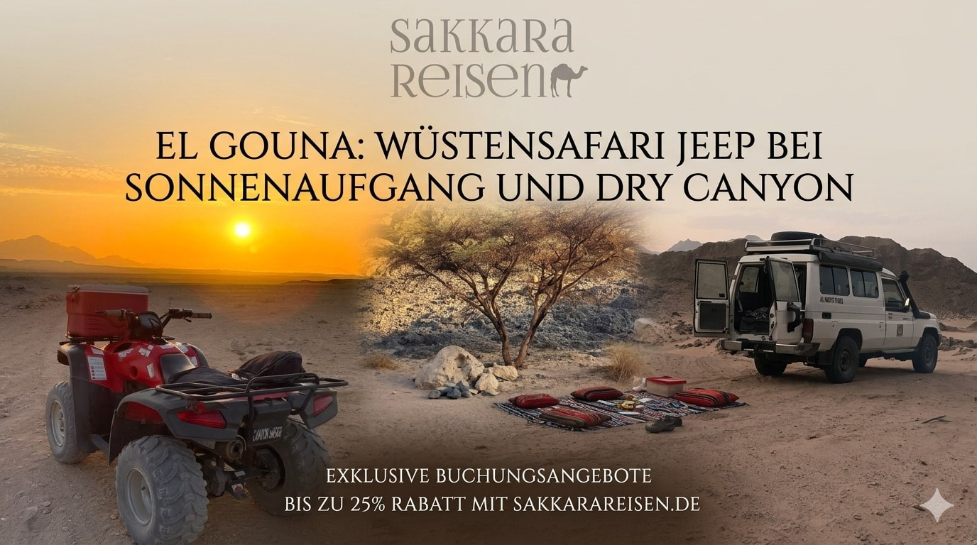 El Gouna : Wüstensafari Jeep bei Sonnenaufgang und Dry Canyon