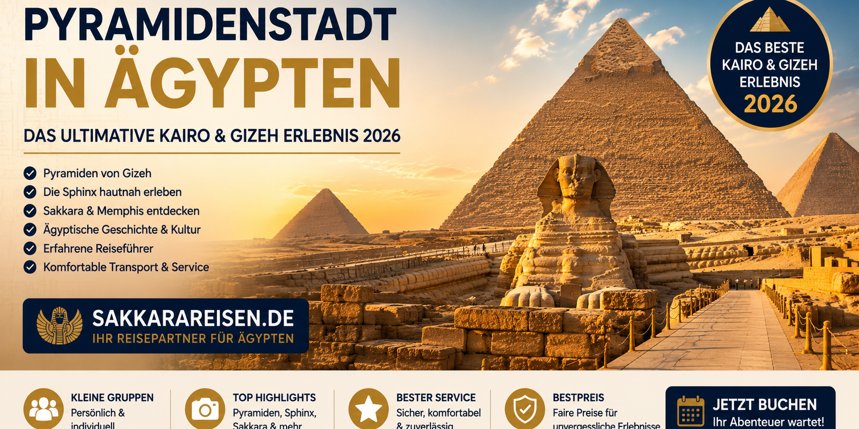 Pyramidenstadt in Ägypten | Das ultimative Kairo & Gizeh Erlebnis 2026