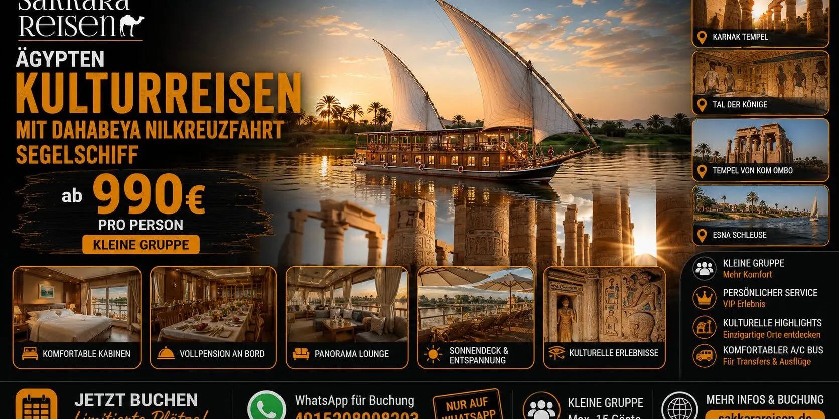 Ägypten Kulturreisen mit Dahabeya Nilkreuzfahrt Segelschiff Ägypten Kulturreisen mit Dahabeya Nilkreuzfahrt Segelschiff