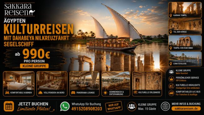 Ägypten Kulturreisen mit Dahabeya Nilkreuzfahrt Segelschiff