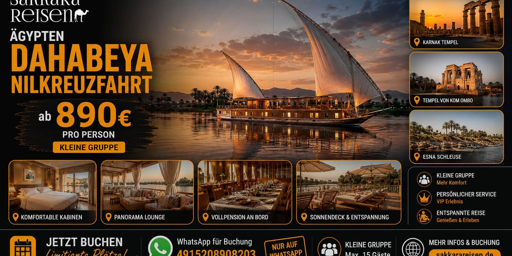 Ägypten Dahabeya Nilkreuzfahrt