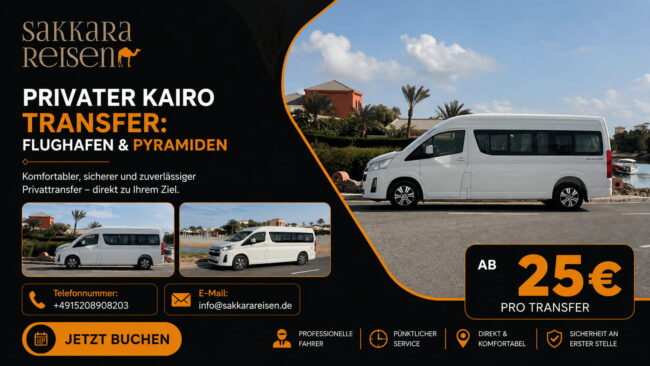 Privater Kairo Transfer : Flughafen & Pyramiden