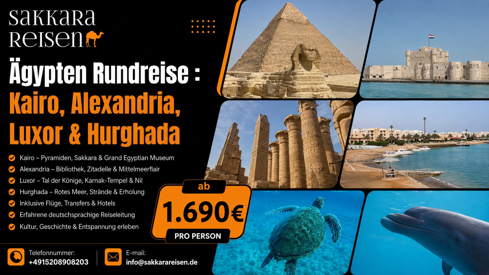 Ägypten Rundreise : Kairo, Alexandria, Luxor & Hurghada