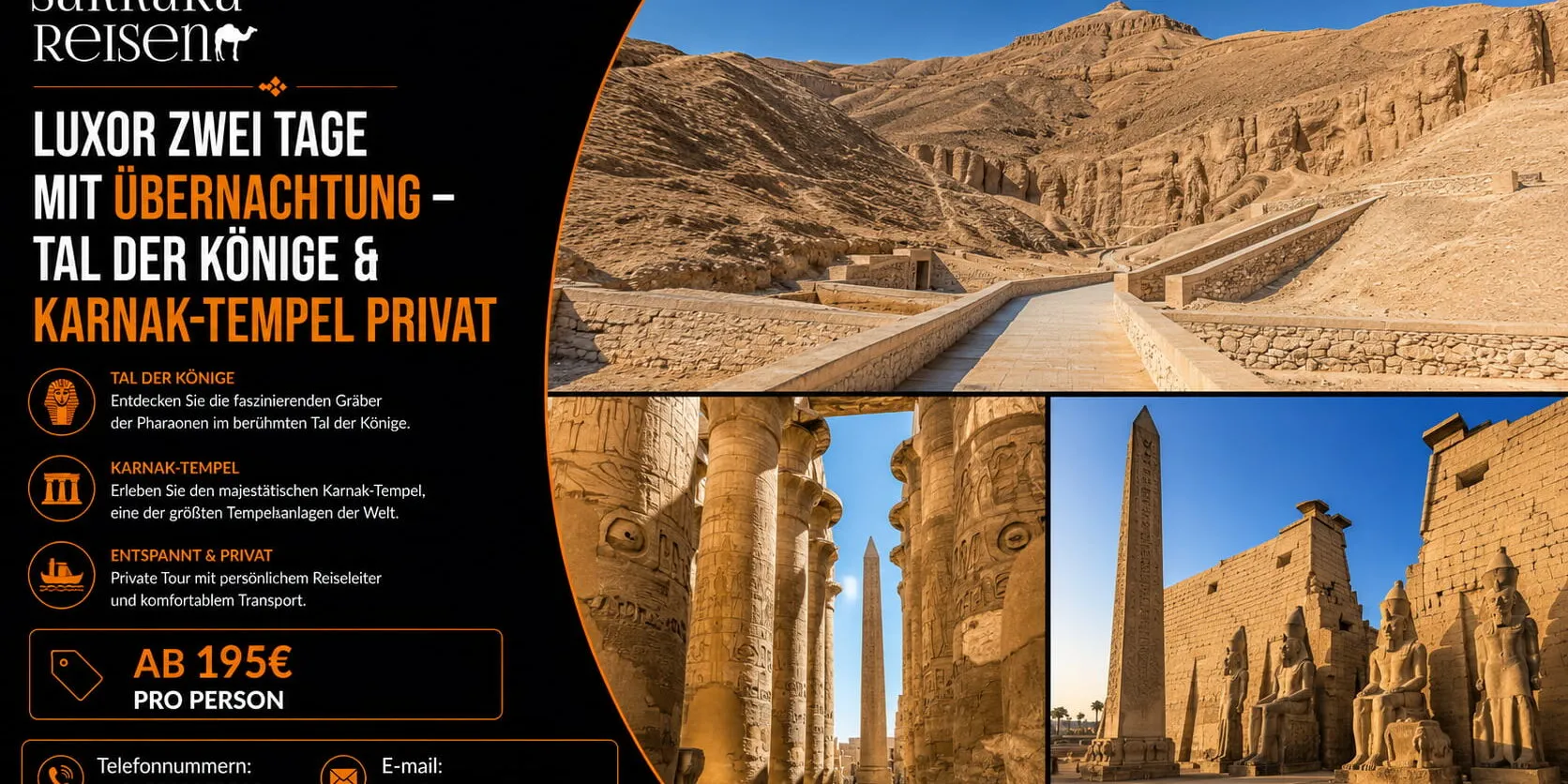 Luxor zwei Tage mit Übernachtung – Tal der Könige & Karnak-Tempel privat