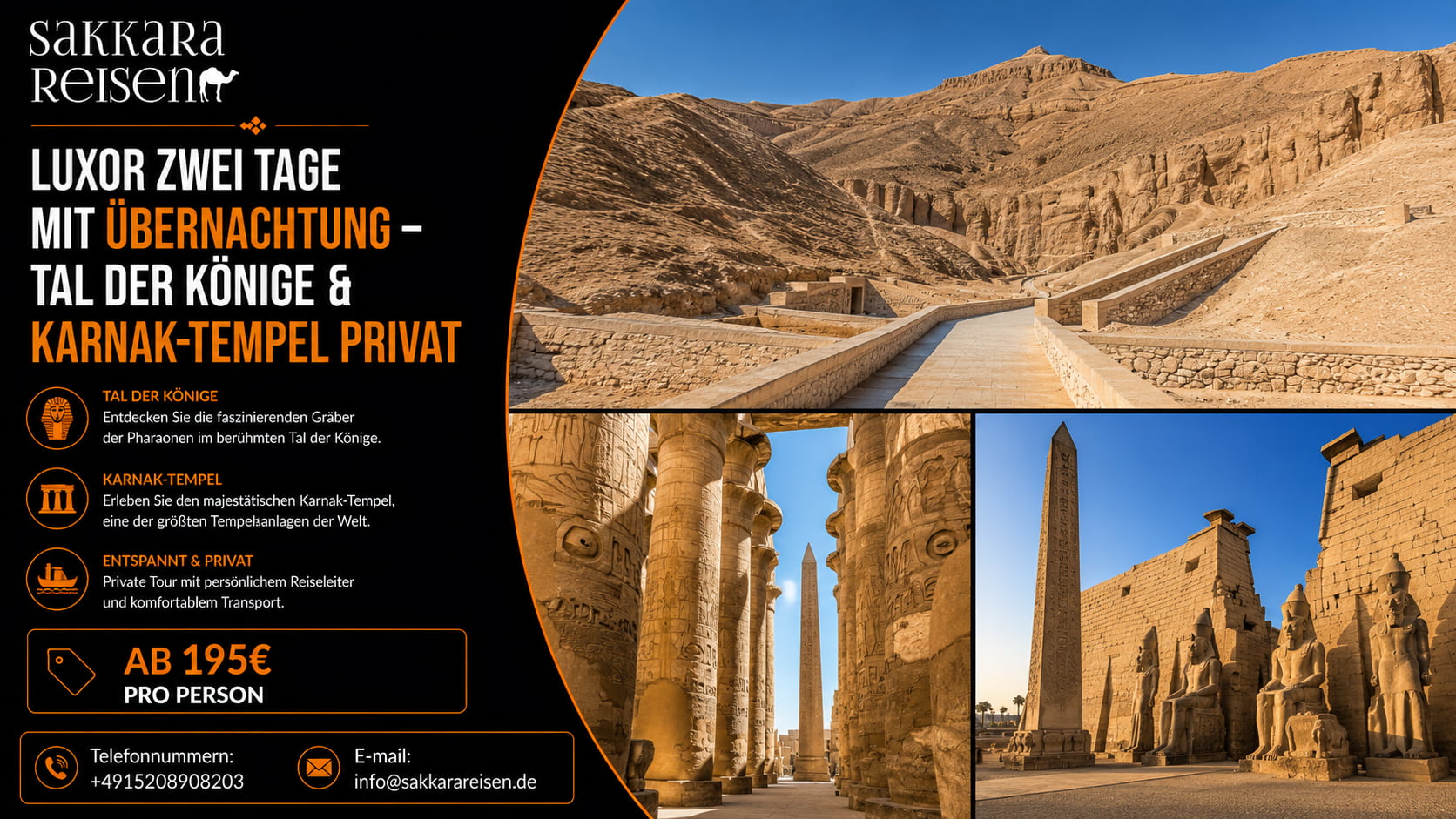 Luxor zwei Tage mit Übernachtung – Tal der Könige & Karnak-Tempel privat