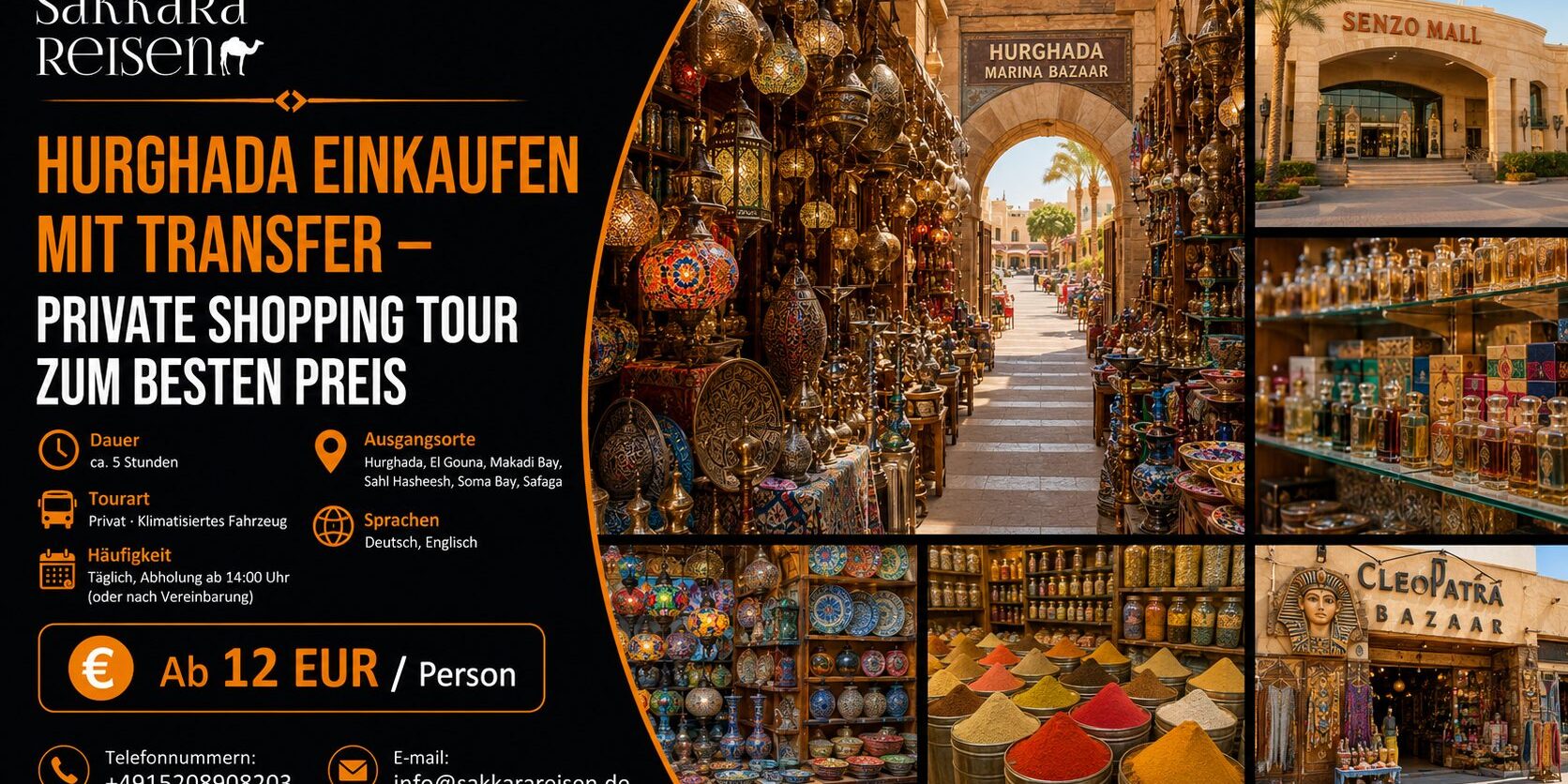 Hurghada einkaufen mit Transfer – Private Shopping Tour zum besten Preis