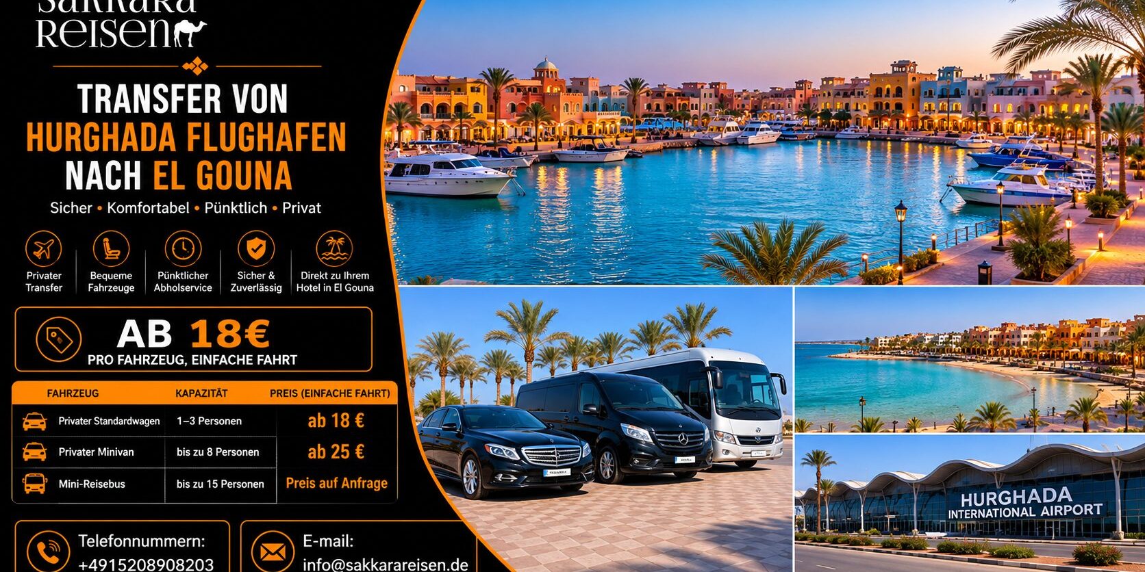 Transfer von Hurghada Flughafen Nach El Gouna Transfer von Hurghada Flughafen Nach El Gouna