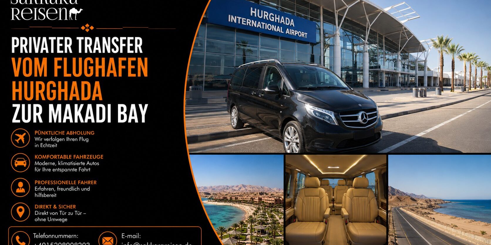Privater Transfer vom Flughafen Hurghada zur Makadi Bay Privater Transfer vom Flughafen Hurghada zur Makadi Bay
