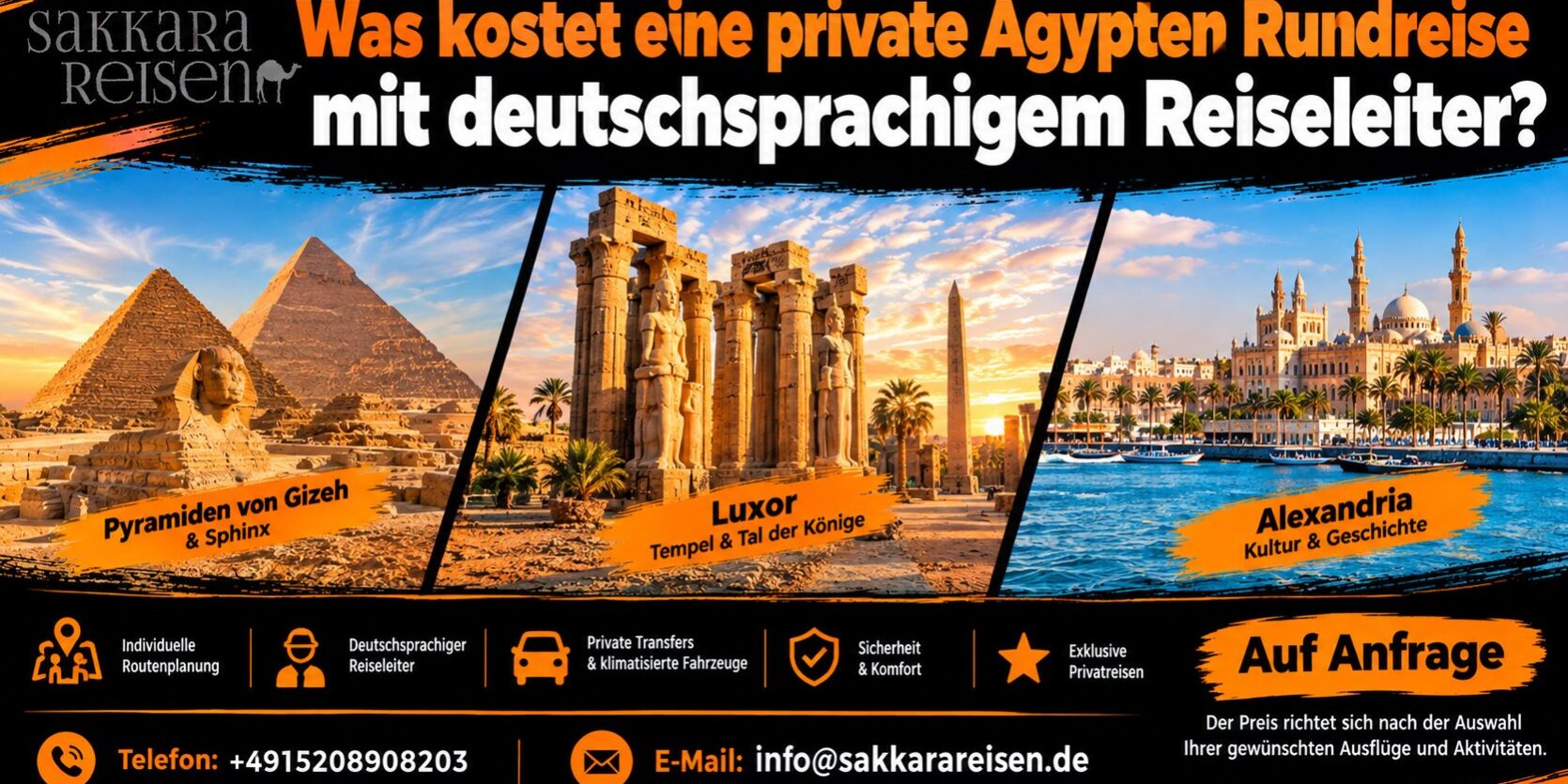 Was kostet eine private Ägypten Rundreise mit deutschsprachigem Reiseleiter? Was kostet eine private Ägypten Rundreise mit deutschsprachigem Reiseleiter?