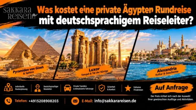 Was kostet eine private Ägypten Rundreise mit deutschsprachigem Reiseleiter?