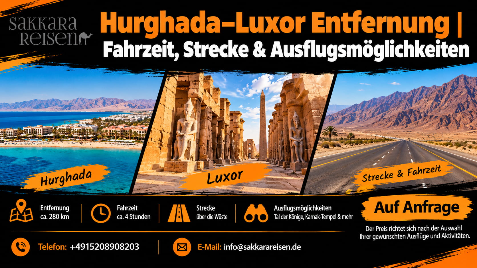 Hurghada–Luxor Entfernung | Fahrzeit, Strecke & Ausflugsmöglichkeiten