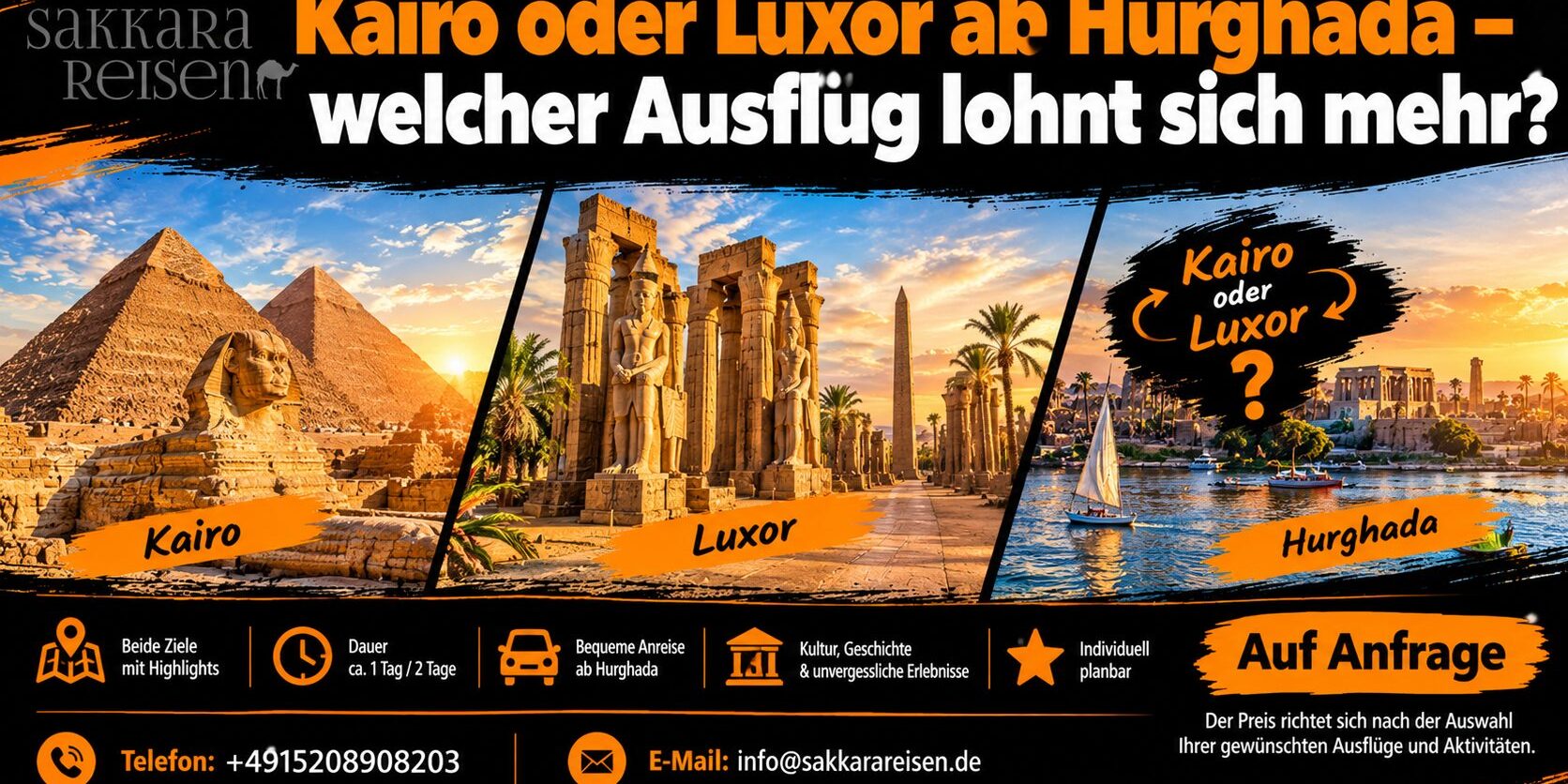 Kairo oder Luxor ab Hurghada – welcher Ausflug lohnt sich mehr?