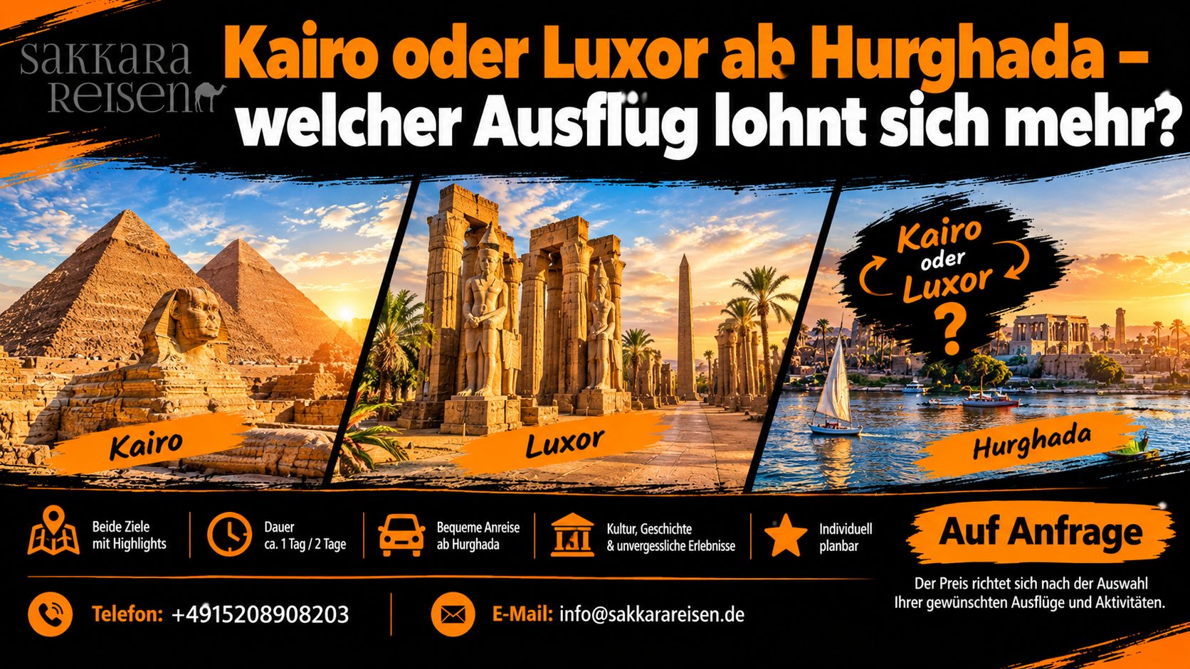 Kairo oder Luxor ab Hurghada – welcher Ausflug lohnt sich mehr?