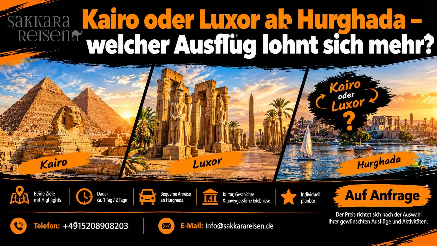 Kairo oder Luxor ab Hurghada – welcher Ausflug lohnt sich mehr?