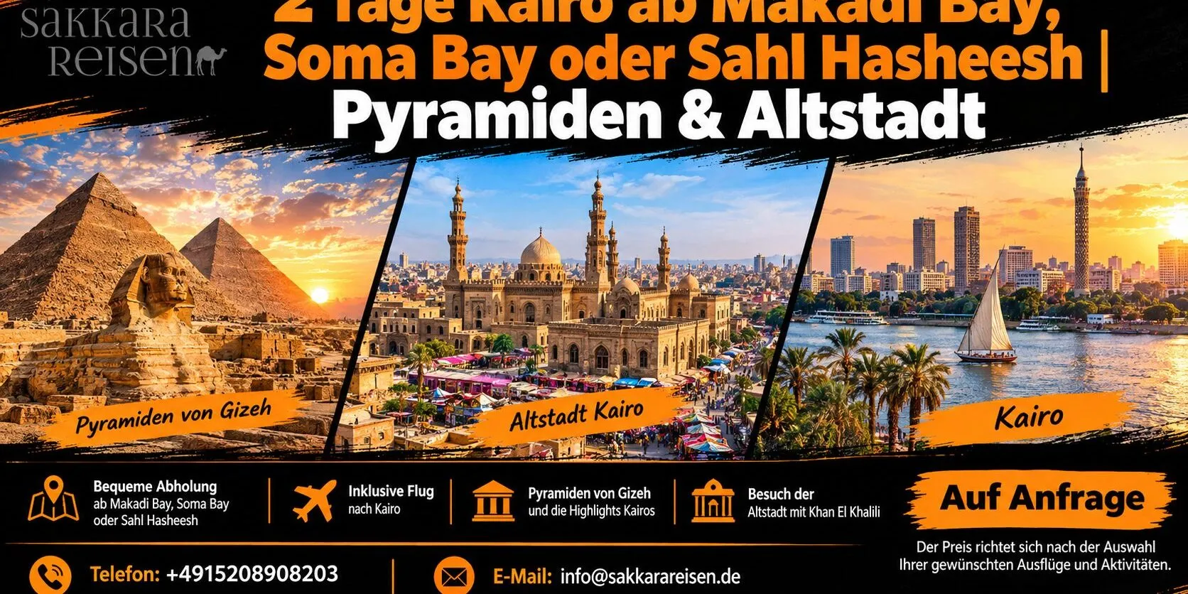 2 Tage Kairo ab Makadi Bay, Soma Bay oder Sahl Hasheesh | Pyramiden & Altstadt 2 Tage Kairo ab Makadi Bay, Soma Bay oder Sahl Hasheesh | Pyramiden & Altstadt