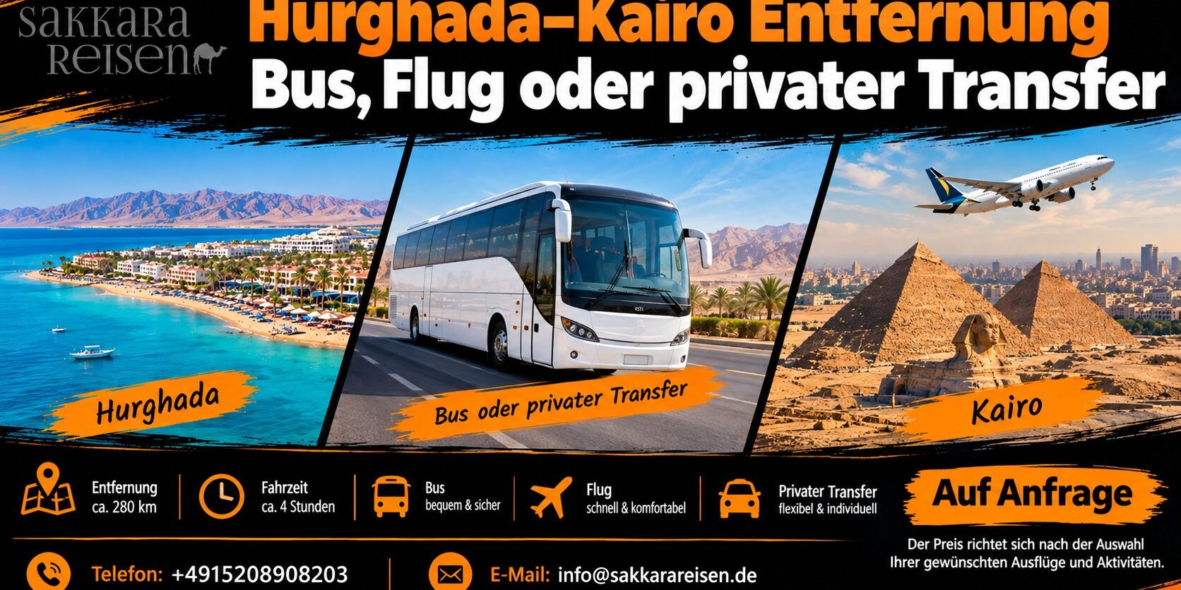 Hurghada–Kairo Entfernung | Bus, Flug oder privater Transfer Hurghada–Kairo Entfernung | Bus, Flug oder privater Transfer